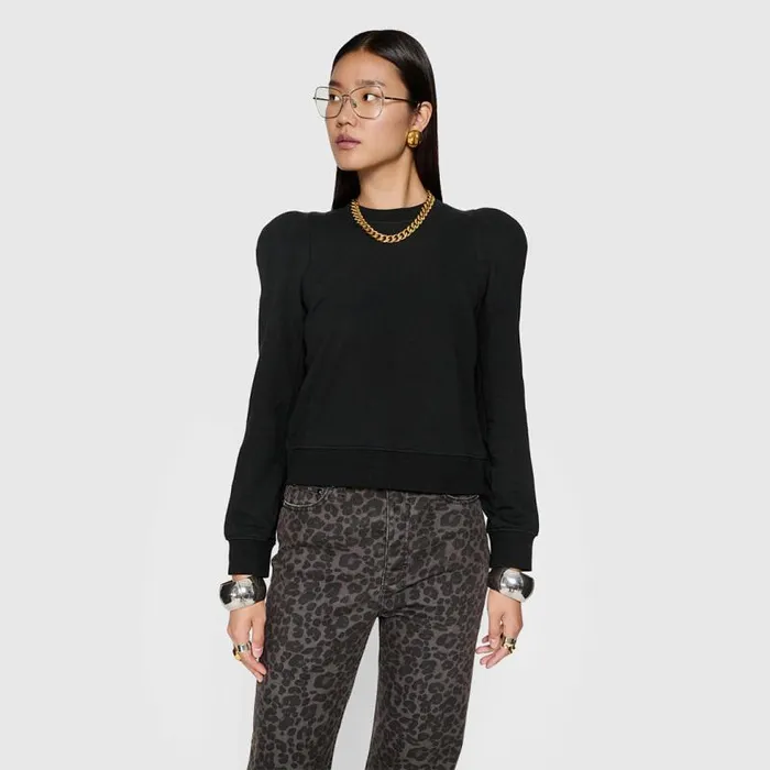 Women Rebecca Minkoff Tops Jade Sculpted Sweatshirt True Black