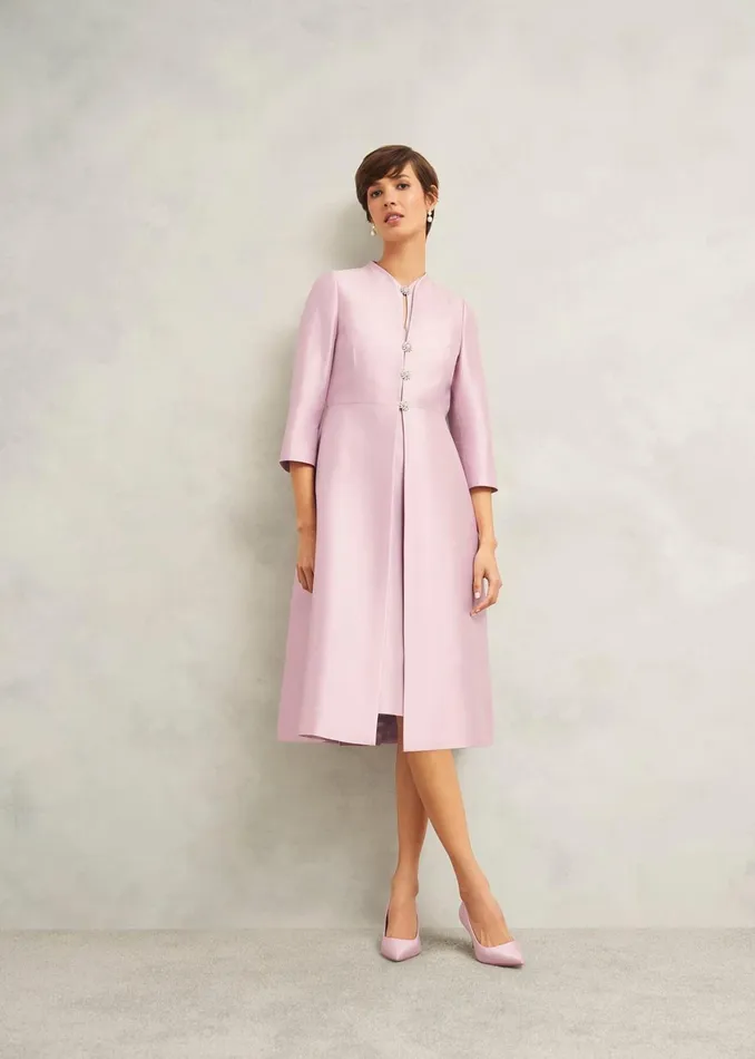 Women Rhea Wool Silk Coat Soft Petal Pink Hobbs Coats and Jackets