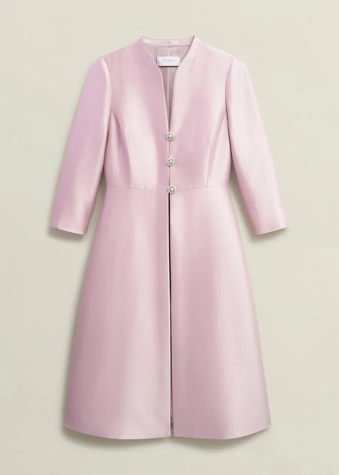 Women Rhea Wool Silk Coat Soft Petal Pink Hobbs Coats and Jackets