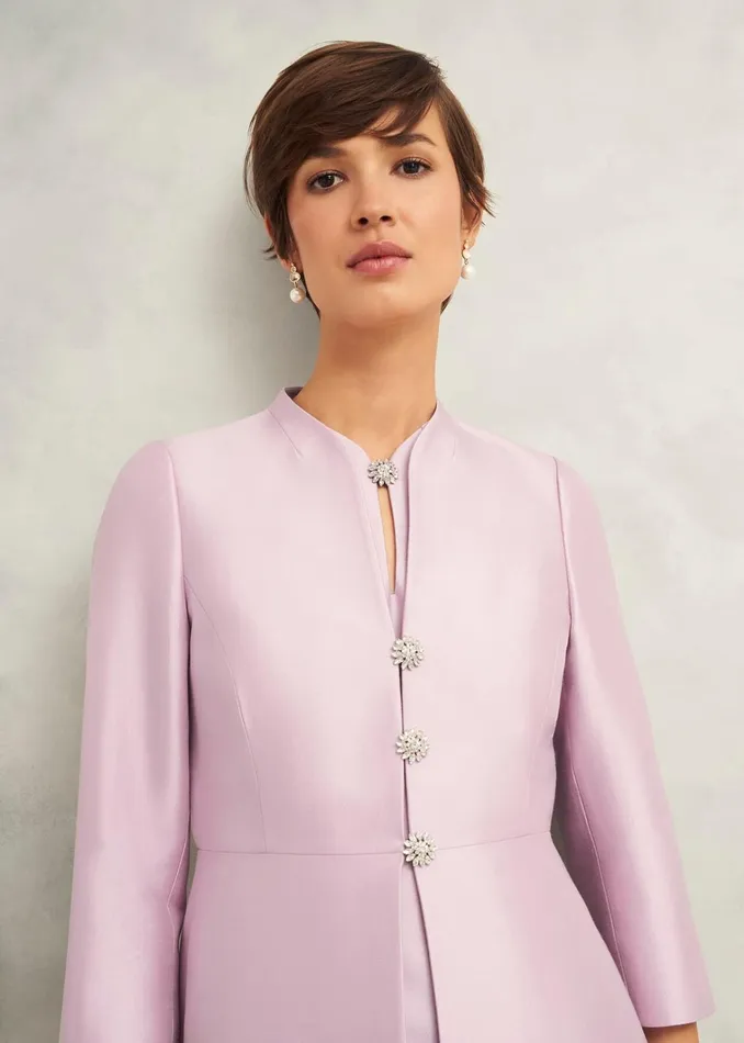 Women Rhea Wool Silk Coat Soft Petal Pink Hobbs Coats and Jackets