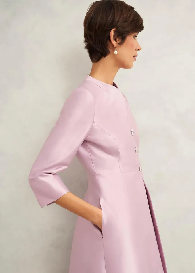 Women Rhea Wool Silk Coat Soft Petal Pink Hobbs Coats and Jackets