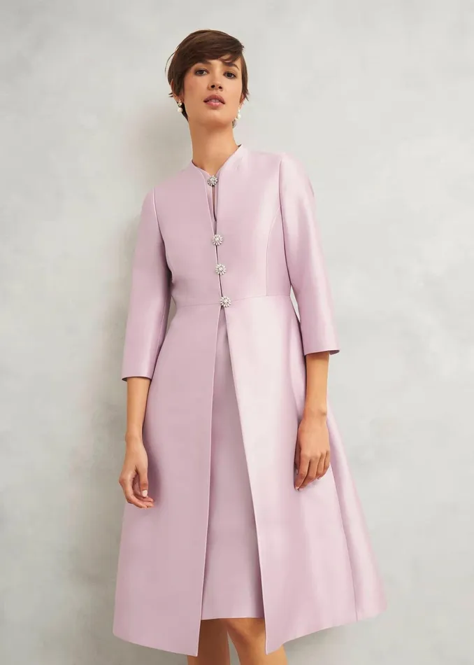 Women Rhea Wool Silk Coat Soft Petal Pink Hobbs Coats and Jackets