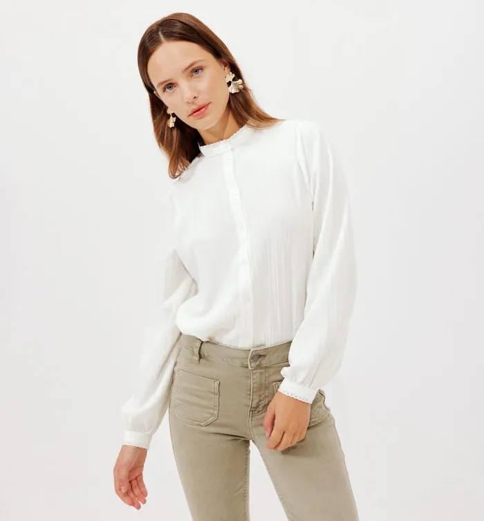 Women Romantic Shirt 8211 Ecru Promod Shirts And Tunics