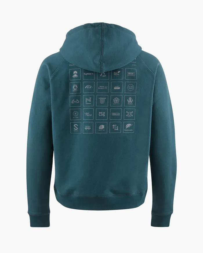 Women Runa Elements Organic Cotton Hoodie Dark Deep Sea Klttermusen Fleeces and Sweaters