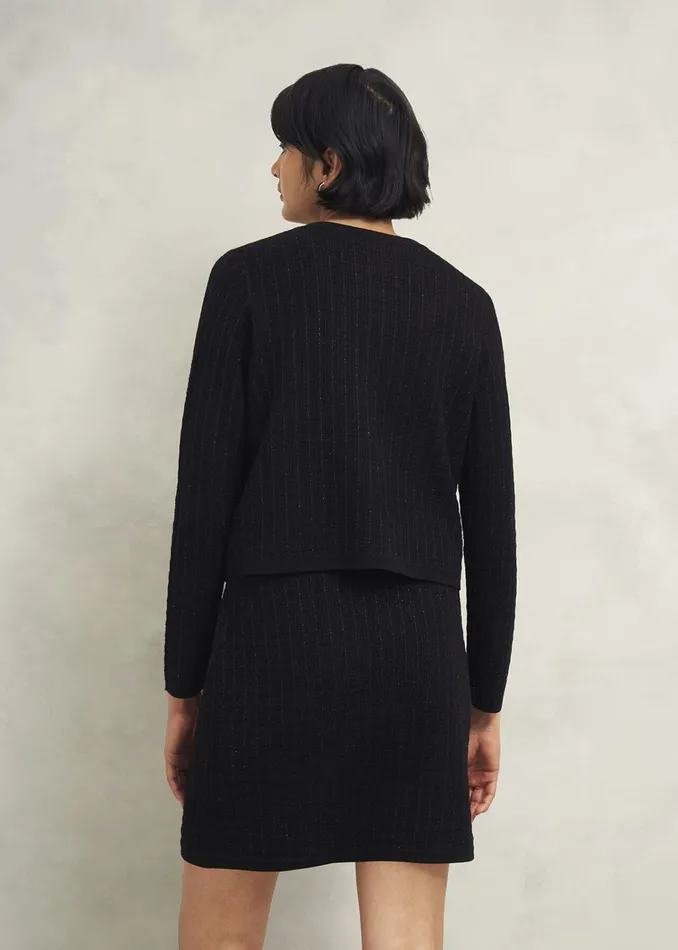 Women Sairey Knitted Jacket Black Hobbs Jumpers and Cardigans