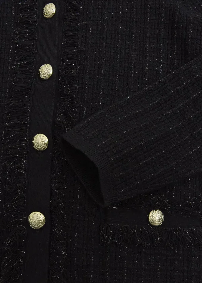 Women Sairey Knitted Jacket Black Hobbs Jumpers and Cardigans