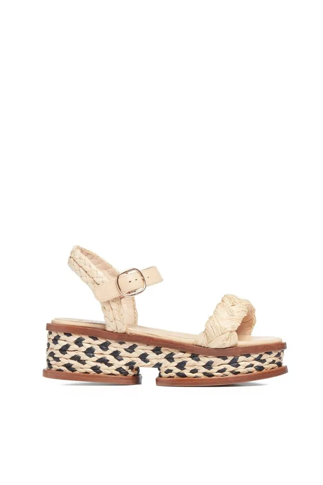 Women Sandals Gabriela Hearst Michael Platform Sandal In Cream Raffia