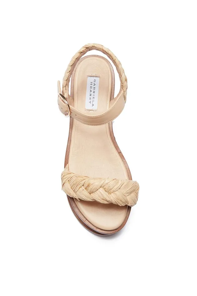 Women Sandals Gabriela Hearst Michael Platform Sandal In Cream Raffia