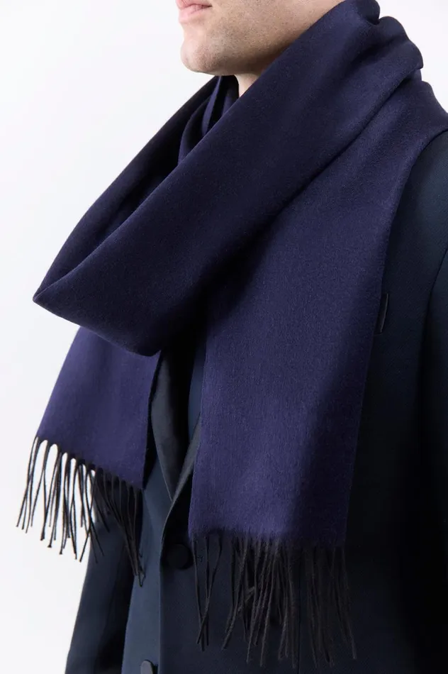 Women Scarves and Gloves Gabriela Hearst Blaine Scarf In Dark Navy Silk Cashmere