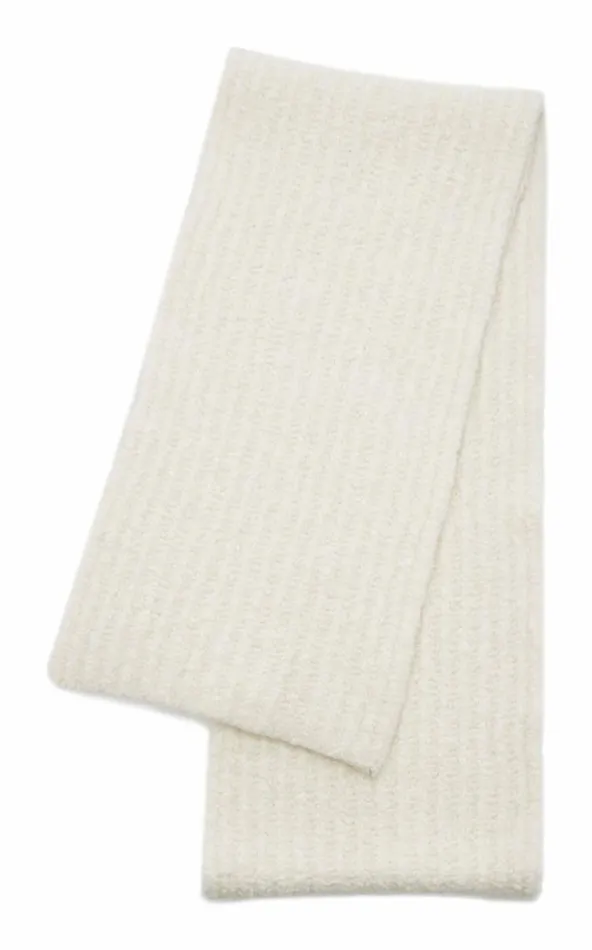 Women Scarves and Gloves Gabriela Hearst Ruben Knit Scarf In Ivory Cashmere Boucle