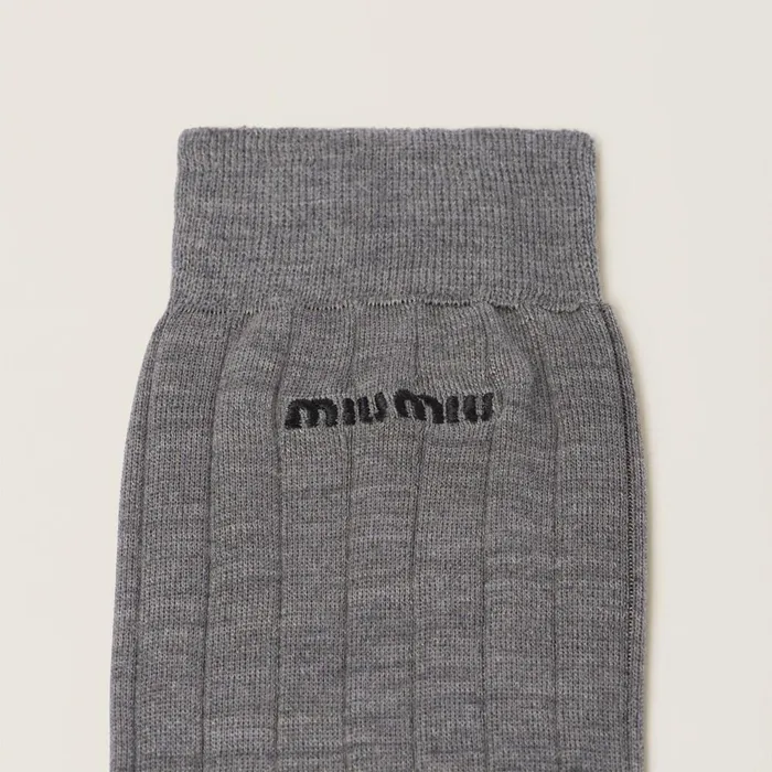 Women Scarves And Socks Miu Miu Silk Socks Slate Gray Women Scarves And Socks Miu Miu Silk Socks Slate Gray