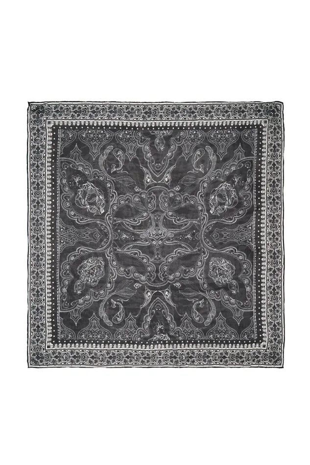 Women Scarves Camilla Oversized Silk Scarf Midnight Pearl