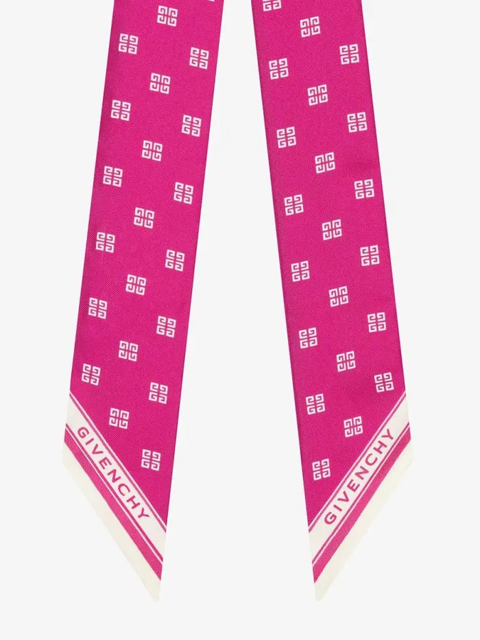 Women Scarves Givenchy Bandeau In 4G Silk Dark Pink