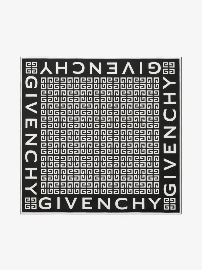 Women Scarves Givenchy GIVENCHY 4G Square In Silk Blackwhite