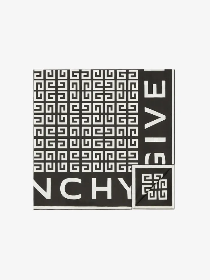 Women Scarves Givenchy GIVENCHY 4G Square In Silk Blackwhite Women Scarves Givenchy GIVENCHY 4G Square In Silk Blackwhite