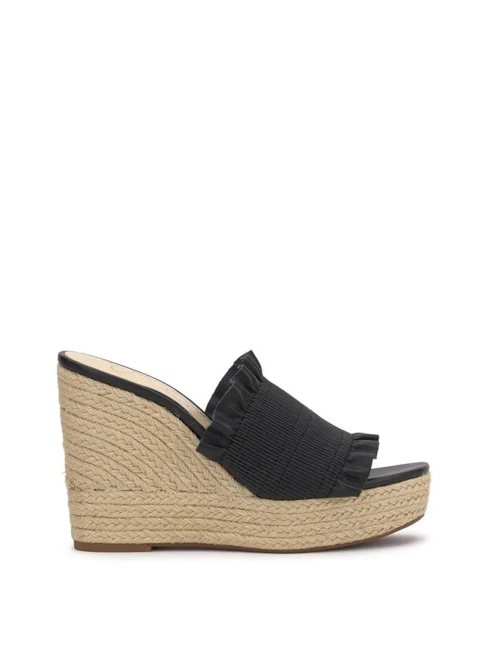 Women Serilda Espadrille Wedge In Black Jessica Simpson Slides and Mules