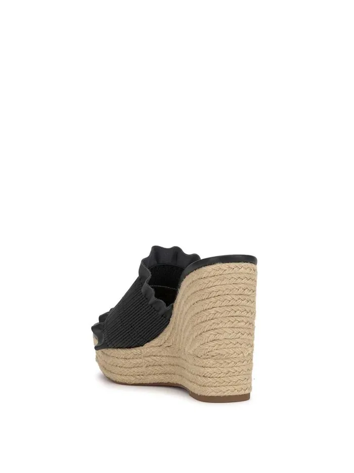 Women Serilda Espadrille Wedge In Black Jessica Simpson Slides and Mules