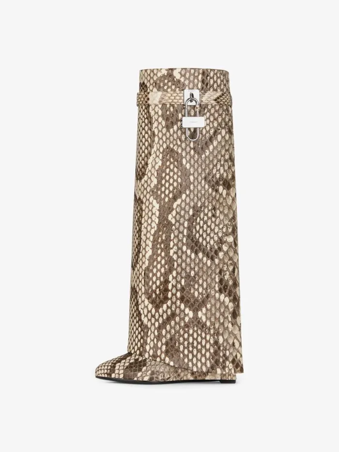 Women Shark Lock Givenchy Shark Lock Boots In Python Greynatural Women Shark Lock Givenchy Shark Lock Boots In Python Greynatural
