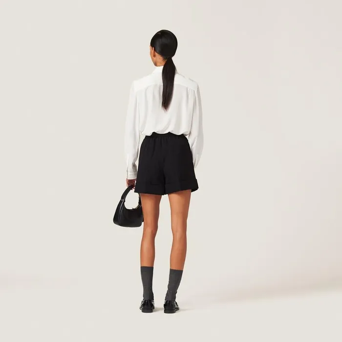 Women Shirts And Tops Miu Miu Crepe De Chine Shirt Ivory Women Shirts And Tops Miu Miu Crepe De Chine Shirt Ivory