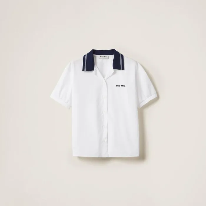 Women Shirts And Tops Miu Miu Poplin Shirt White