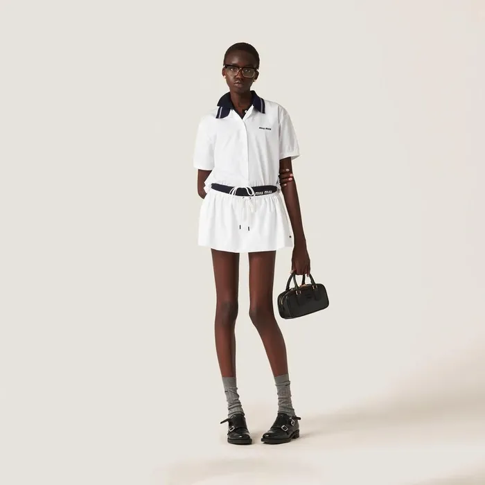 Women Shirts And Tops Miu Miu Poplin Shirt White