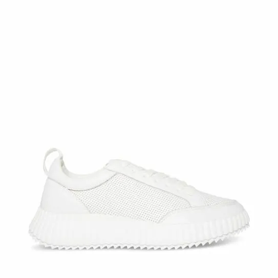 Women SHOCK WHITE LEATHER White Leather Steve Madden Sneakers