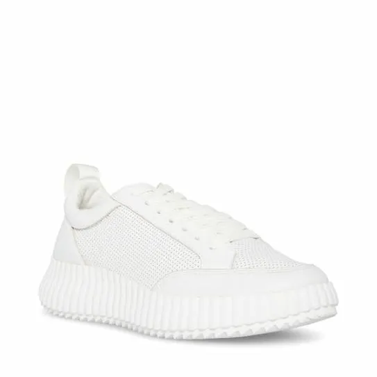 Women SHOCK WHITE LEATHER White Leather Steve Madden Sneakers