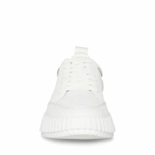 Women SHOCK WHITE LEATHER White Leather Steve Madden Sneakers