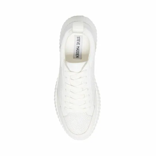 Women SHOCK WHITE LEATHER White Leather Steve Madden Sneakers