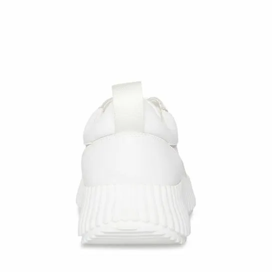 Women SHOCK WHITE LEATHER White Leather Steve Madden Sneakers