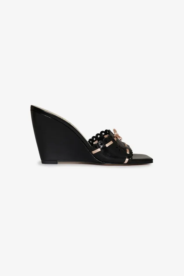 Women Shoes For Love and Lemons Madalie Wedge Heels Black
