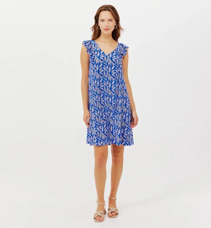 Women Short Flared Dress 8211 Multicolour Print Promod Dresses