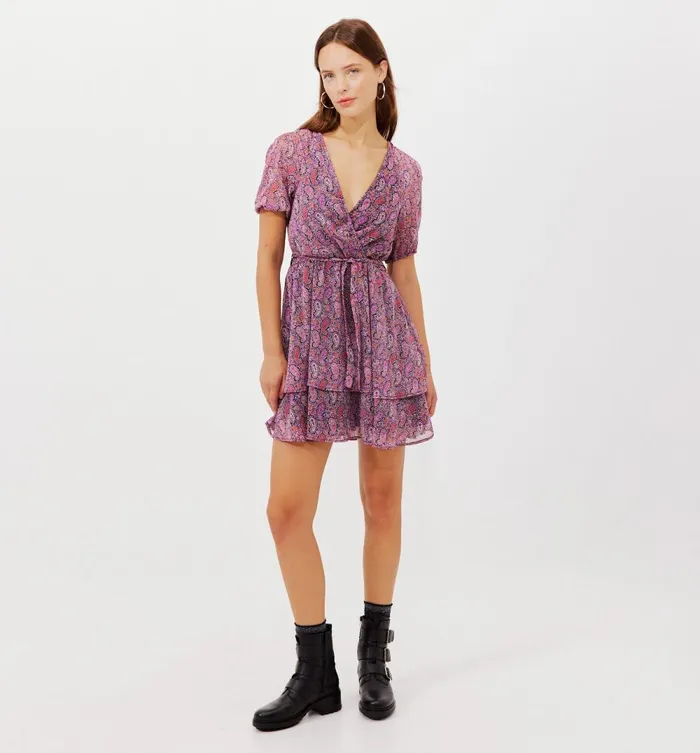 Women Short Frilly Dress 8211 Multicolour Print Promod Dresses