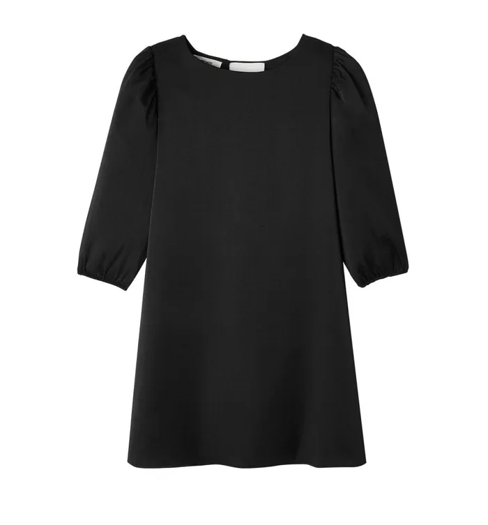 Women Short Satin Dress 8211 Black Promod Dresses