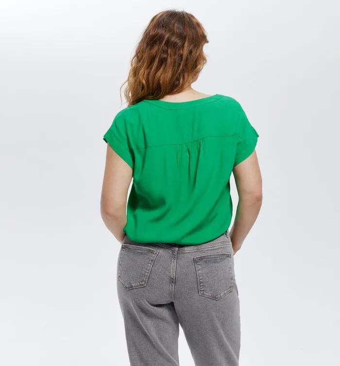 Women ShortSleeved Blouse 8211 Green Promod Shirts And Tunics Women ShortSleeved Blouse 8211 Green Promod Shirts And Tunics