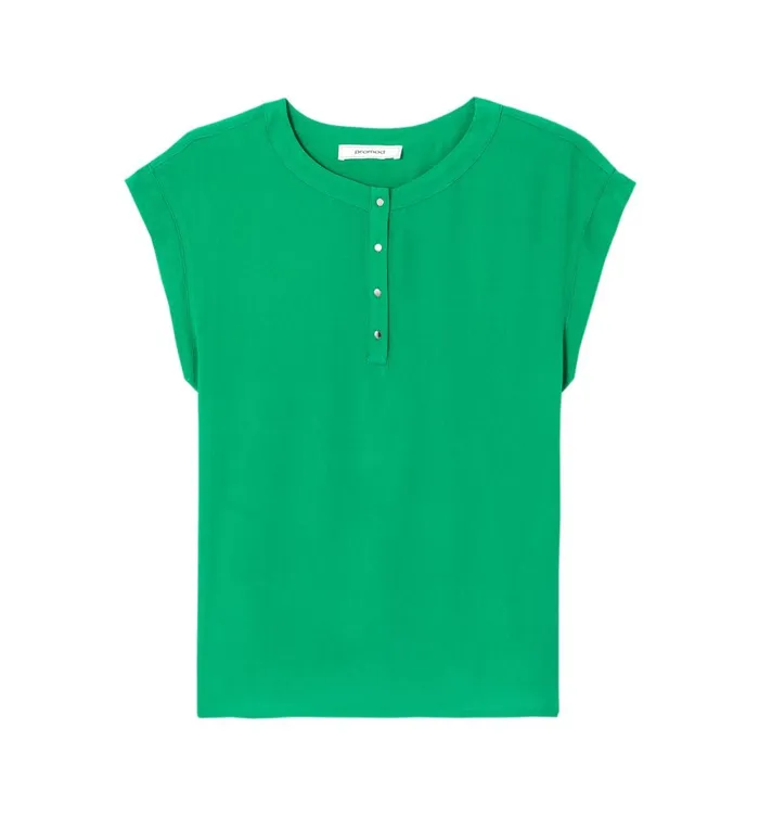 Women ShortSleeved Blouse 8211 Green Promod Shirts And Tunics Women ShortSleeved Blouse 8211 Green Promod Shirts And Tunics