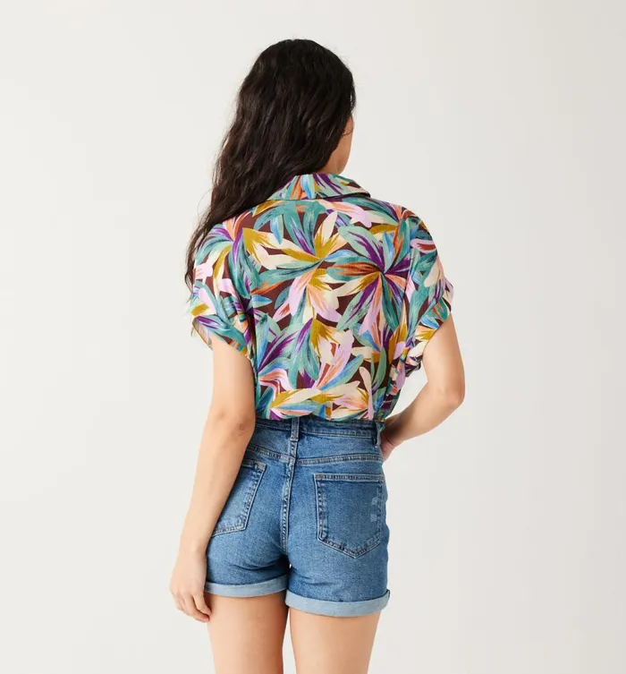 Women ShortSleeved Shirt 8211 Green Print Promod Shirts And Tunics Women ShortSleeved Shirt 8211 Green Print Promod Shirts And Tunics