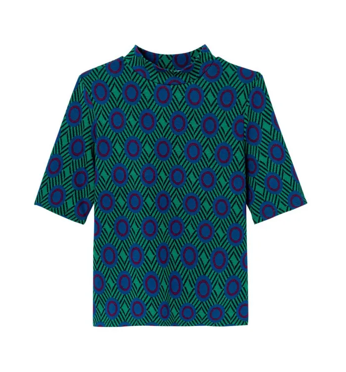Women ShortSleeved Top 8211 Green Print Promod Tops Women ShortSleeved Top 8211 Green Print Promod Tops