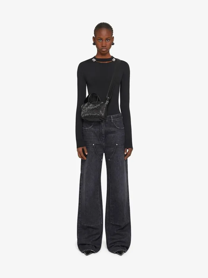 Women Shoulder Bags Givenchy Antigona Toy Bag In Satin With Strass Black Women Shoulder Bags Givenchy Antigona Toy Bag In Satin With Strass Black