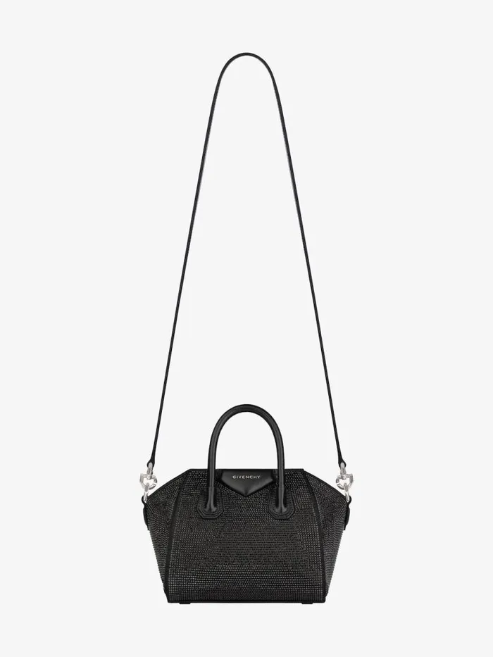 Women Shoulder Bags Givenchy Antigona Toy Bag In Satin With Strass Black Women Shoulder Bags Givenchy Antigona Toy Bag In Satin With Strass Black