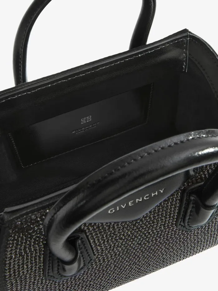 Women Shoulder Bags Givenchy Antigona Toy Bag In Satin With Strass Black Women Shoulder Bags Givenchy Antigona Toy Bag In Satin With Strass Black