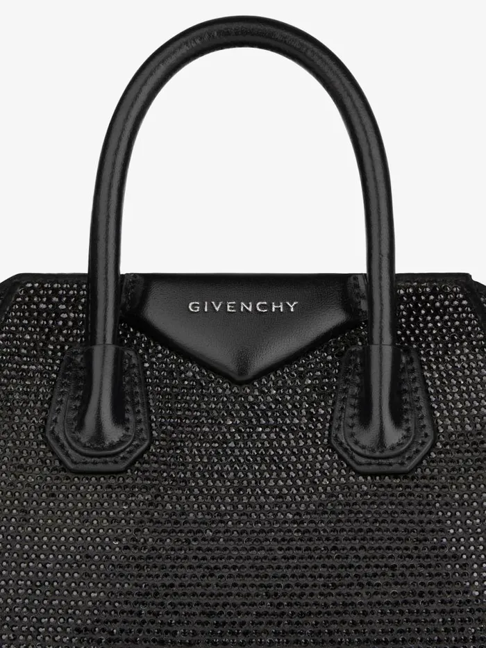 Women Shoulder Bags Givenchy Antigona Toy Bag In Satin With Strass Black Women Shoulder Bags Givenchy Antigona Toy Bag In Satin With Strass Black