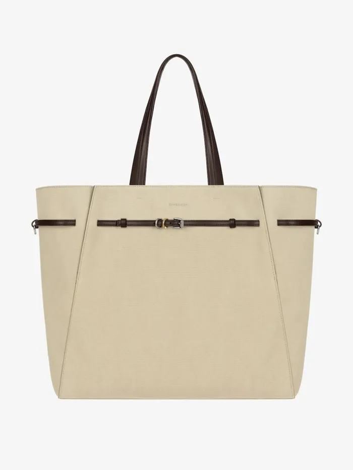 Women Shoulder Bags Givenchy Large Voyou Tote Bag In Canvas Army Beige