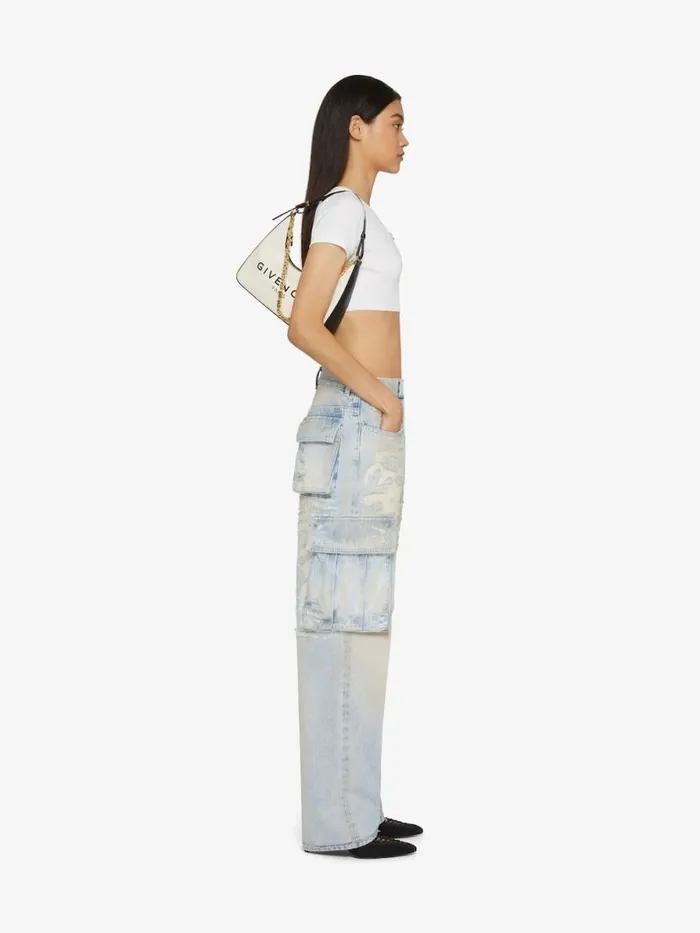 Women Shoulder Bags Givenchy Small Moon Cut Out Bag In Canvas With Chain Beigeblack Women Shoulder Bags Givenchy Small Moon Cut Out Bag In Canvas With Chain Beigeblack