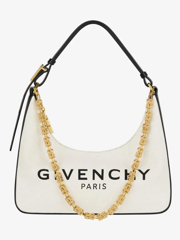 Women Shoulder Bags Givenchy Small Moon Cut Out Bag In Canvas With Chain Beigeblack Women Shoulder Bags Givenchy Small Moon Cut Out Bag In Canvas With Chain Beigeblack