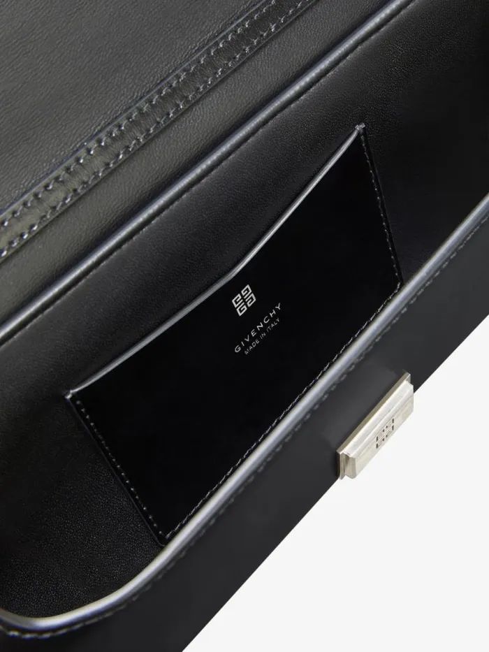 Women Shoulder Bags Givenchy Voyou Clutch Bag In Crocodile Effect Leather Black