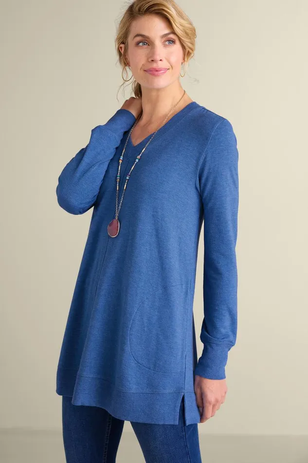 Women Siesta Soft Tunic Purple Haze Heather Soft Surroundings Tops