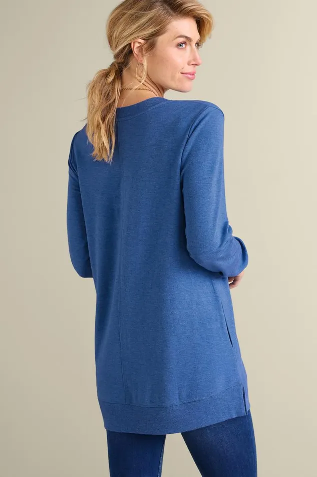 Women Siesta Soft Tunic Purple Haze Heather Soft Surroundings Tops