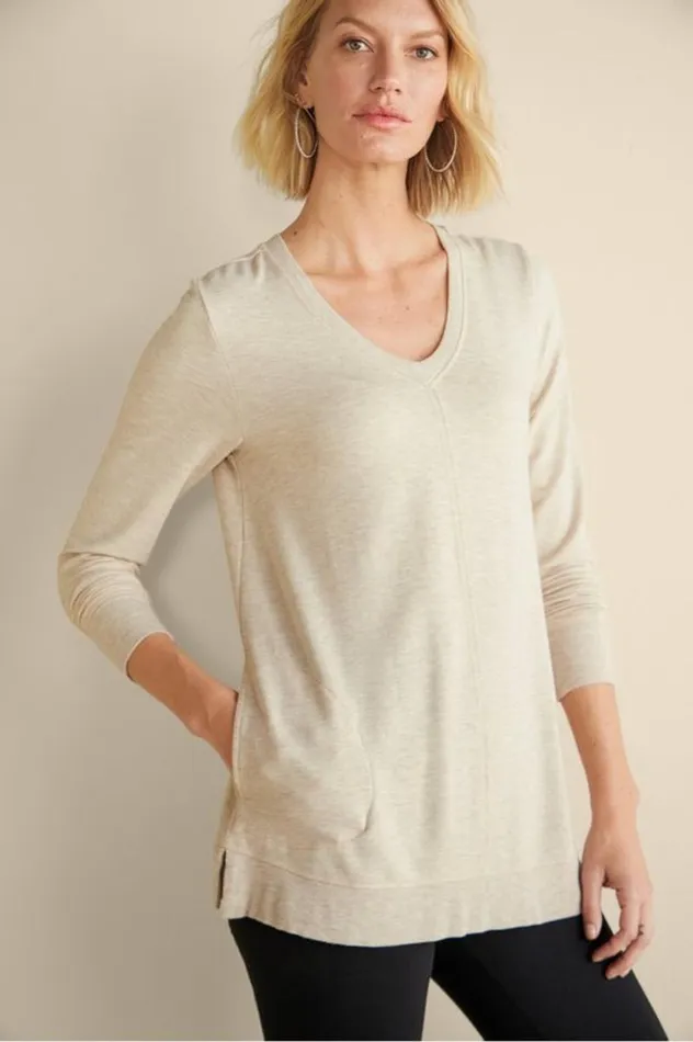Women Siesta Soft Tunic Purple Haze Heather Soft Surroundings Tops