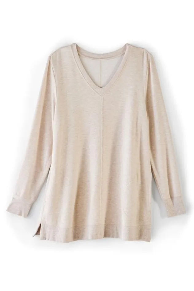 Women Siesta Soft Tunic Purple Haze Heather Soft Surroundings Tops
